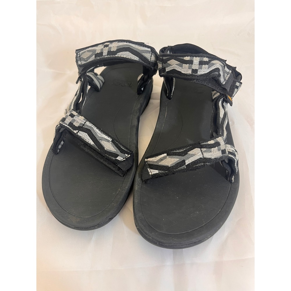 Teva Hurricane XLT2 Black Grey Geometric Hiking Sandals 1019390Y Youth 4 Women 6